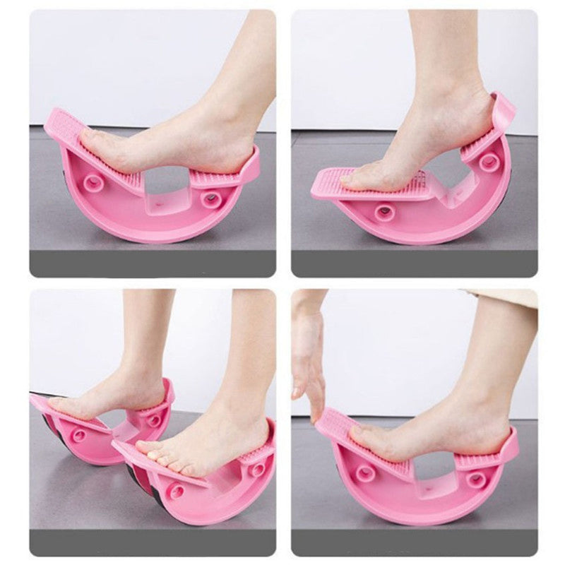 planche-d-equilibre-etirement-pied-mollet-exercice-rose